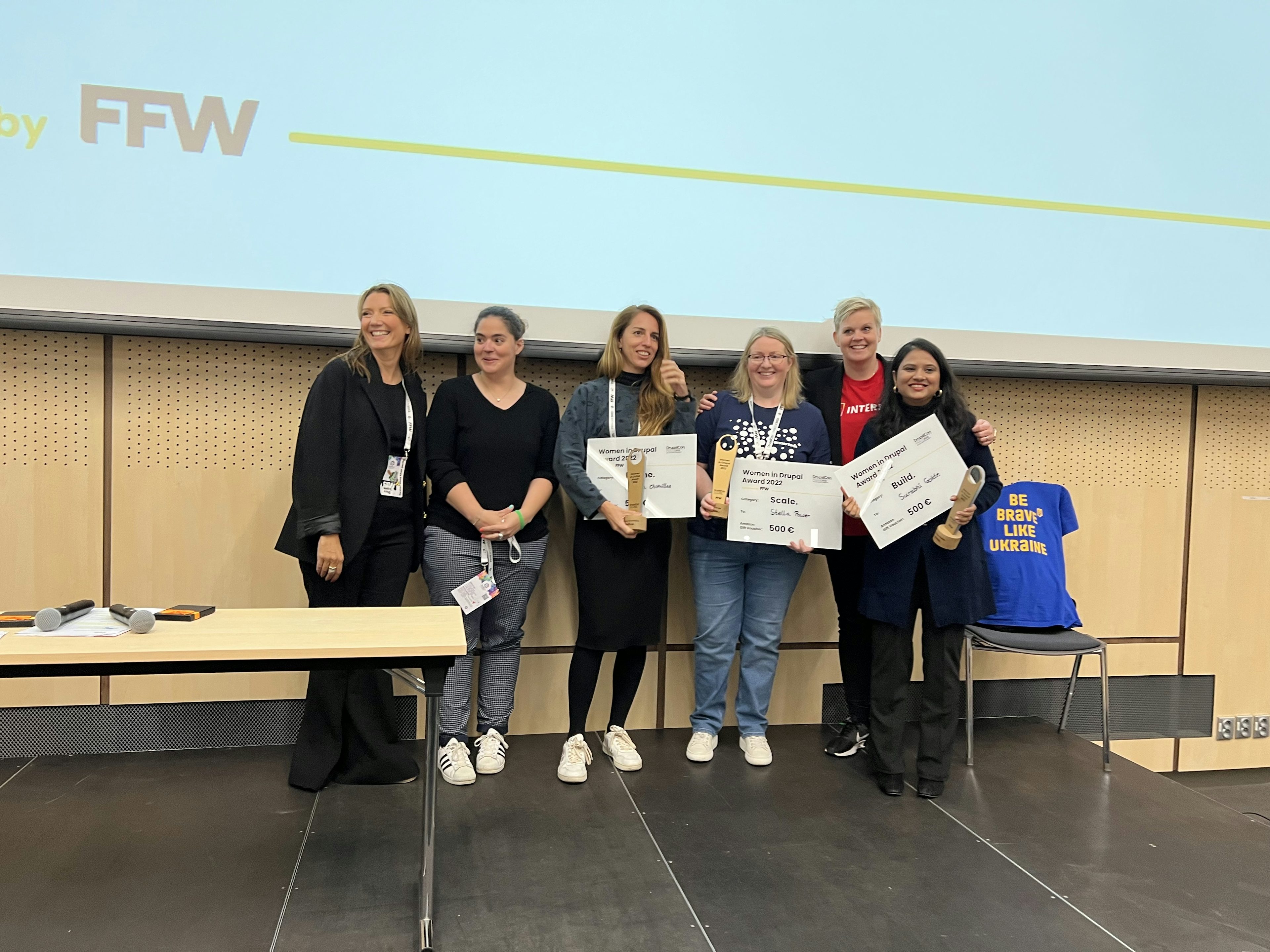 Women in Drupal Award 2022 winners and jury members.